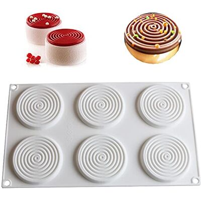 TUKE 6 Holes Spiral Shape Silicone Mold 3D Cake Moulds Mousse for Ice Creams Chocolate Pastry Bakeware Dessert Art Pan TUKE 6 Holes Spiral Shape Silicone Mold 3D Cake Moulds Mousse for Ice Creams Chocolate Pastry Bakeware Dessert Art Pan