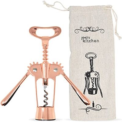 joeji's Kitchen joeji's Wing Corkscrew Wine Opener – Zinc Alloy with Linen Bag, Rose Gold Bottle Opener Waiter, Cork Puller Rose Gold, Wine Bottle Screw, Bar Tool Corkscrew, Sommelier Gift Set joeji's Kitchen joeji's Wing Corkscrew Wine Opener – Zinc Alloy with Linen Bag, Rose Gold Bottle Opener Waiter, Cork Puller Rose Gold, Wine Bottle Screw, Bar Tool Corkscrew, Sommelier Gift Set