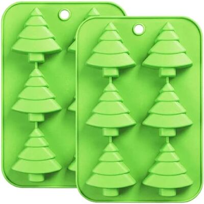 BREEZO Christmas Silicone Mould, Large 6-Cavity Christmas Tree Chocolate Moulds Soap Bread Candy Cake Muffin Jelly Trays, DIY Baking Molds for Christmas Xmas Cake Party Decoration (2PCS) BREEZO Christmas Silicone Mould, Large 6-Cavity Christmas Tree Chocolate Moulds Soap Bread Candy Cake Muffin Jelly Trays, DIY Baking Molds for Christmas Xmas Cake Party Decoration (2PCS)