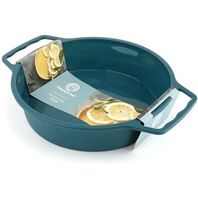MY WAVE Master Chef Junior Round Cake Mould with Silicone Handles Turkey Blue Non-Stick and Oven Safe MY WAVE Master Chef Junior Round Cake Mould with Silicone Handles Turkey Blue Non-Stick and Oven Safe