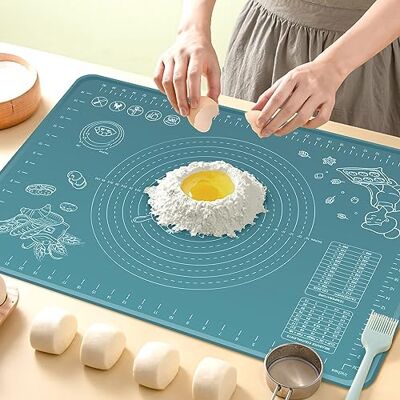 ULTRAKENO Silicone Pastry Mat 70x50 cm Extra Thick Non Stick Baking Mat with Measurements and Edge Heightening, Food Grade Silicone Rolling Dough Board for Pastry, Bread, Cookies, Pizza, Fondant, Pasta Indigo ULTRAKENO Silicone Pastry Mat 70x50 cm Extra Thick Non Stick Baking Mat with Measurements and Edge Heightening, Food Grade Silicone Rolling Dough Board for Pastry, Bread, Cookies, Pizza, Fondant, Pasta Indigo