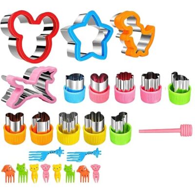 Meralo 25 Pcs Sandwich Cutters for Children Cute Animal Bread Crust Decruster Set, Shape Cookie Cutters for Kids Bento Lunch Box, Stainless Steel Vegetable Fruit Moulds Meralo 25 Pcs Sandwich Cutters for Children Cute Animal Bread Crust Decruster Set, Shape Cookie Cutters for Kids Bento Lunch Box, Stainless Steel Vegetable Fruit Moulds