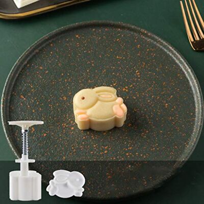 unknow 50g Mooncake Mould with 3D Rabbit Stamp Bakeware Cookie Cutter Hand Press Mould Cake Decoration Tool Kitchen Gadget for Kitchen Cookie Muffin Fondant Cupcake Dessert unknow 50g Mooncake Mould with 3D Rabbit Stamp Bakeware Cookie Cutter Hand Press Mould Cake Decoration Tool Kitchen Gadget for Kitchen Cookie Muffin Fondant Cupcake Dessert