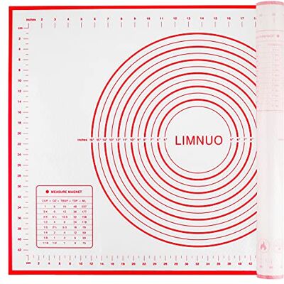 LIMNUO Silicone Baking Pastry Mat, Extra Thick Dough Rolling Mat (Red, 60x80cm) Extra Large Pie Crust Sourdough Bread Making Mat, Baking Sheet for Oven Liner, Dough Kneading Mat with Measurement LIMNUO Silicone Baking Pastry Mat, Extra Thick Dough Rolling Mat (Red, 60x80cm) Extra Large Pie Crust Sourdough Bread Making Mat, Baking Sheet for Oven Liner, Dough Kneading Mat with Measurement