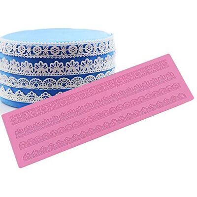 KRISFD Lace Border Mould Silicone Sugar DIY Fondant Soap Baking Mat Lace Pad Cake Decoration Mold Fondant Pattern Embossed Mat Cake Decorating Tools for 3D Lace Pattern, Chocolate, Fondant, Classic Pattern Lace Mould Baking Lace Silicone Mat Cake Decora KRISFD Lace Border Mould Silicone Sugar DIY Fondant Soap Baking Mat Lace Pad Cake Decoration Mold Fondant Pattern Embossed Mat Cake Decorating Tools for 3D Lace Pattern, Chocolate, Fondant, Classic Pattern Lace Mould Baking Lace Silicone Mat Cake Decora