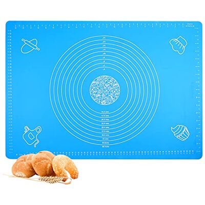 Mtskaeo 50 x 40 cm Non-Slip Baking Mat Non-Stick Baking Mat Silicone Dough Mat Rolling Mat with Measurements Fondant Dough Pastry (Blue) Mtskaeo 50 x 40 cm Non-Slip Baking Mat Non-Stick Baking Mat Silicone Dough Mat Rolling Mat with Measurements Fondant Dough Pastry (Blue)