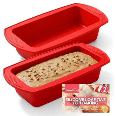 SOL 2pk Silicone Loaf Tins 2lb Non Stick Bread Pans 27 x 13 cm Flexible easy release baking tins for bread, sponges and cakes, easy to clean oven safe bakeware SOL 2pk Silicone Loaf Tins 2lb Non Stick Bread Pans 27 x 13 cm Flexible easy release baking tins for bread, sponges and cakes, easy to clean oven safe bakeware