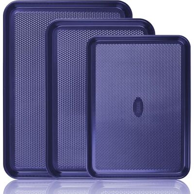 Baker's Secret Non Stick Baking Sheets, Set of 3 Cookie Sheets for Oven, Diamond Texture Premium Air Flow, Extra Thick 0.6mm, PFOA PFOS PTFE and PFAS Free Bakeware, 3 Sizes Baker's Secret Non Stick Baking Sheets, Set of 3 Cookie Sheets for Oven, Diamond Texture Premium Air Flow, Extra Thick 0.6mm, PFOA PFOS PTFE and PFAS Free Bakeware, 3 Sizes