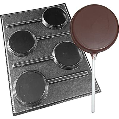 dennycraftmoulds Plain Round Chocolate Lollipop Mold 4 Cavities Lolly Mould dennycraftmoulds Plain Round Chocolate Lollipop Mold 4 Cavities Lolly Mould
