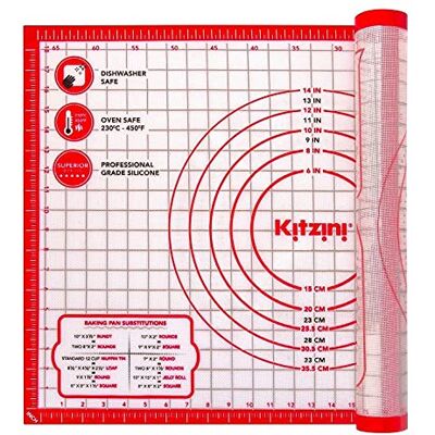 Kitzini Silicone Pastry Mat. Extra Large Pastry Mats for Rolling Dough. Non-Slip Silicone Baking Sheet. BPA Free. Silicone Mats for Baking, Pastry, Pizza & Cookies. Easy Clean Silicone Bakeware Kitzini Silicone Pastry Mat. Extra Large Pastry Mats for Rolling Dough. Non-Slip Silicone Baking Sheet. BPA Free. Silicone Mats for Baking, Pastry, Pizza & Cookies. Easy Clean Silicone Bakeware
