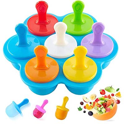 LSUO BAOFU Silicone Popsicle Mould with Sticks, 7 Cavities Ice Lolly Maker BPA-free silicone, reusable, easy-release. For homemade yoghurt, juice pops & baby puree. Freezer & dishwasher safe. LSUO BAOFU Silicone Popsicle Mould with Sticks, 7 Cavities Ice Lolly Maker BPA-free silicone, reusable, easy-release. For homemade yoghurt, juice pops & baby puree. Freezer & dishwasher safe.