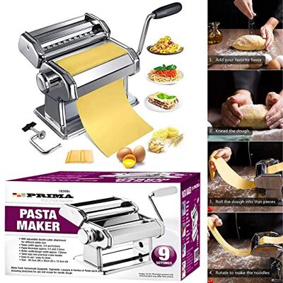 NTI 9 Settings Professional Pasta Maker Stainless Steel Kitchen Tools Spaghetti Roller Lasagne Tagliatelle Ravioli Fettuccine Cutter Home Cook Chef Restaurant Shop Homemade DIY Fresh UK Free P&P NTI 9 Settings Professional Pasta Maker Stainless Steel Kitchen Tools Spaghetti Roller Lasagne Tagliatelle Ravioli Fettuccine Cutter Home Cook Chef Restaurant Shop Homemade DIY Fresh UK Free P&P