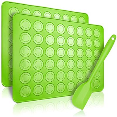 Belmalia 2X Macaron Silicone Baking Mat for Perfect Macarons Non-Stick Silicone Mould with Pastry Dough Scraper Green Belmalia 2X Macaron Silicone Baking Mat for Perfect Macarons Non-Stick Silicone Mould with Pastry Dough Scraper Green