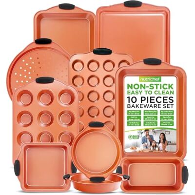 Nutrichef Chef 10-Piece Baking Set - Non-Stick Carbon Steel Nutrichef Chef 10-Piece Baking Set - Non-Stick Carbon Steel