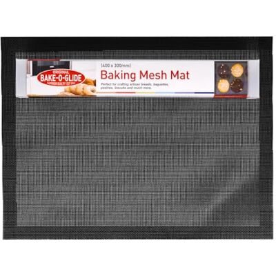 Bake-O-Glide Baking Mesh Mat, 400 x 300mm, Silicone Mesh Mat, Non-Stick and Reusable, Perfect for Baking Pastries and Cookies, Mesh Promotes Air Flow for Crispier Results Bake-O-Glide Baking Mesh Mat, 400 x 300mm, Silicone Mesh Mat, Non-Stick and Reusable, Perfect for Baking Pastries and Cookies, Mesh Promotes Air Flow for Crispier Results