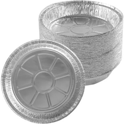 SEUNMUK 60 Pack 9 Inch Round Aluminium Foil Trays for Cooking and Roasting Pie Dishes for Baking, Cooking, Roasting, Oven, Freezer, Meal Prep and Catering SEUNMUK 60 Pack 9 Inch Round Aluminium Foil Trays for Cooking and Roasting Pie Dishes for Baking, Cooking, Roasting, Oven, Freezer, Meal Prep and Catering