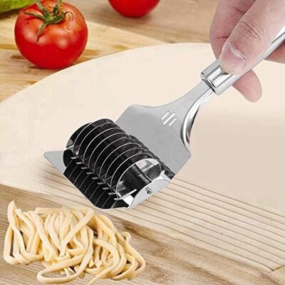 Zeerkeer Stainless Steel Noodle Lattice Roller Lattice Roller Dough Cutter Pasta Spaghetti Maker for Kitchen Cooking Zeerkeer Stainless Steel Noodle Lattice Roller Lattice Roller Dough Cutter Pasta Spaghetti Maker for Kitchen Cooking