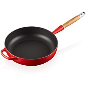 LE CREUSET Signature Cast Iron Saute Pan with Wooden Handle 28cm Cerise, 20259280600422 LE CREUSET Signature Cast Iron Saute Pan with Wooden Handle 28cm Cerise, 20259280600422