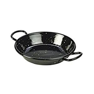 Genware NEV-E0212 Enamel Miniature Paella Pan, 12 cm, Black (Pack of 10) Genware NEV-E0212 Enamel Miniature Paella Pan, 12 cm, Black (Pack of 10)