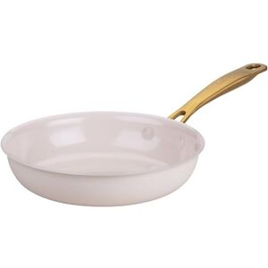 Fackelmann x Pamela Reif Frying Pan Diameter 20 cm Recycled Aluminium, PFAS-Free Ceramic Coating, Pastel Beige, Golden Yellow Stainless Steel Handle, Suitable for All Hob Types Fackelmann x Pamela Reif Frying Pan Diameter 20 cm Recycled Aluminium, PFAS-Free Ceramic Coating, Pastel Beige, Golden Yellow Stainless Steel Handle, Suitable for All Hob Types