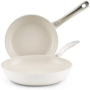 Circulon Halo with LaserDefense 20cm & 25cm Induction Hob Ceramic Non Stick Frying Pan Twin Pack – Made Without PFAS, Non Toxic Ceramic Cookware, Dishwasher & Oven Safe Skillet Pans Pearl White Circulon Halo with LaserDefense 20cm & 25cm Induction Hob Ceramic Non Stick Frying Pan Twin Pack – Made Without PFAS, Non Toxic Ceramic Cookware, Dishwasher & Oven Safe Skillet Pans Pearl White
