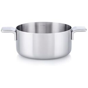 MasterPro Alessi Bones 20 cm Saucepan Made of Stainless Steel Matte Finish Interior and Exterior Straight Body Measuring Scale Welded Hollow Cast Iron Side Handle Suitable for Induction MasterPro Alessi Bones 20 cm Saucepan Made of Stainless Steel Matte Finish Interior and Exterior Straight Body Measuring Scale Welded Hollow Cast Iron Side Handle Suitable for Induction
