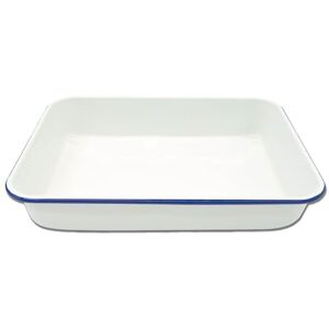 Zenker Enamel Large Roasting Dish, Vintage Design, Roasting Tin, Perfect for Roasts, Pies & Pastries, Easy to Clean, Oven Safe Up to 230 Degrees Celsius, PTFE & PFOA Free, 40x28.5cm, White & Blue Zenker Enamel Large Roasting Dish, Vintage Design, Roasting Tin, Perfect for Roasts, Pies & Pastries, Easy to Clean, Oven Safe Up to 230 Degrees Celsius, PTFE & PFOA Free, 40x28.5cm, White & Blue