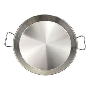 Baumalu Stainless Steel Paella Pan 40cm Suitable for All Hobs (Induction, Gas, Electric), Large Capacity for 9 People, Riveted Handles, Quick Temperature Raise Baumalu Stainless Steel Paella Pan 40cm Suitable for All Hobs (Induction, Gas, Electric), Large Capacity for 9 People, Riveted Handles, Quick Temperature Raise