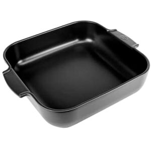 Peugeot Square ceramic casserole dish 36 cm (including handles) x 31 cm x 8.2 cm capacity: 5.4 L 10 year guarantee satin black Peugeot Square ceramic casserole dish 36 cm (including handles) x 31 cm x 8.2 cm capacity: 5.4 L 10 year guarantee satin black