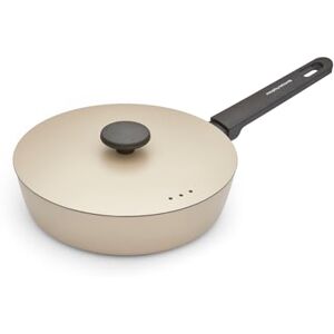 Morphy Richards Saute Pan, Forged Aluminium, 24cm, Non Stick Ceramic Coating, Soft Touch Handles, Oven Safe Up to 180c, Suitable for All Hobs, Cream, 852254 Morphy Richards Saute Pan, Forged Aluminium, 24cm, Non Stick Ceramic Coating, Soft Touch Handles, Oven Safe Up to 180c, Suitable for All Hobs, Cream, 852254