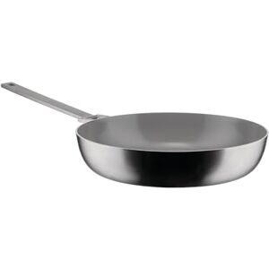 Alessi Convivio DC114/28 Deep Design Frying Pan in Multiply, Suitable for Induction, 8/10 Stainless Steel with PVD and Magnetic Steel Bottom, Ceramic Non-Stick Interior, Mat Alessi Convivio DC114/28 Deep Design Frying Pan in Multiply, Suitable for Induction, 8/10 Stainless Steel with PVD and Magnetic Steel Bottom, Ceramic Non-Stick Interior, Mat