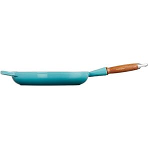 LE CREUSET Signature Cast Iron Frying Pan with Wooden Handle 28cm Caribbean LE CREUSET Signature Cast Iron Frying Pan with Wooden Handle 28cm Caribbean