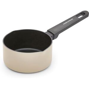 Morphy Richards Recycled Aluminium Milk Pan, 14cm, Non Stick Coating, Soft Touch Handles, Suitable for All Hobs, Cream, 853754 Morphy Richards Recycled Aluminium Milk Pan, 14cm, Non Stick Coating, Soft Touch Handles, Suitable for All Hobs, Cream, 853754