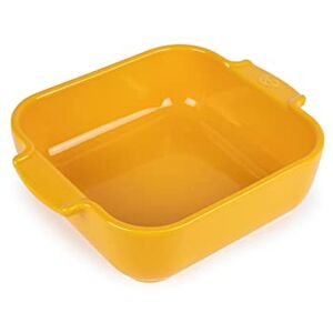Peugeot Square Ceramic Baking Dish 21 cm (including handles) x 16.3 cm x 5.4 cm Capacity: 1.1 L 10 Year Guarantee Made In France Yellow Saffron Colour Peugeot Square Ceramic Baking Dish 21 cm (including handles) x 16.3 cm x 5.4 cm Capacity: 1.1 L 10 Year Guarantee Made In France Yellow Saffron Colour