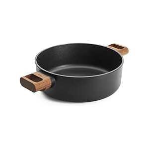 Woll Eco Logic QXR Round Casserole Dish with 2 Wooden Side Handles, Inductive, Diameter 24 cm, 8 cm High, Suitable for All Hobs, PFAS-Free, Non-Stick Coating, Cast Aluminium, Oven-Safe, Black Woll Eco Logic QXR Round Casserole Dish with 2 Wooden Side Handles, Inductive, Diameter 24 cm, 8 cm High, Suitable for All Hobs, PFAS-Free, Non-Stick Coating, Cast Aluminium, Oven-Safe, Black