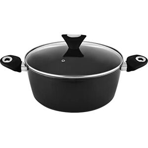 Venga! 28 cm Cooking Pot with Lid, 6.2 L Capacity, Non-Stick Coated, Dishwasher Safe, Turbo-Induction Bottom, Soft-Touch Ergonomic Handles, Black/Silver, VG POT 3002 Venga! 28 cm Cooking Pot with Lid, 6.2 L Capacity, Non-Stick Coated, Dishwasher Safe, Turbo-Induction Bottom, Soft-Touch Ergonomic Handles, Black/Silver, VG POT 3002