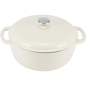 Amazon Basics Enameled Cast Iron Round Dutch Oven with Lid and Dual Handles, Heavy-Duty & Small, 4.1 L, White Amazon Basics Enameled Cast Iron Round Dutch Oven with Lid and Dual Handles, Heavy-Duty & Small, 4.1 L, White
