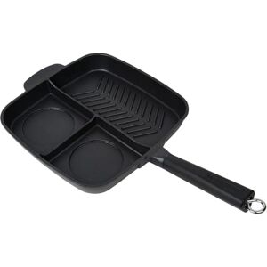 Masterpan Non Stick 3 Section Grill & Griddle Pan 28cm Perfect for Steak, Skillet Griddle Pans Space Saving Camping Induction Hob Pan Masterpan Non Stick 3 Section Grill & Griddle Pan 28cm Perfect for Steak, Skillet Griddle Pans Space Saving Camping Induction Hob Pan