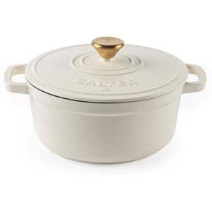 Salter Chester 24cm Cast Iron Casserole Pot – Self-Basting Lid, Dutch Oven/Stock Pot, Enamel Coated Cast Iron, Oven Safe, Suitable for All Hob Types Including Induction, 3.4L Cap., PFAS-Free, Cream Salter Chester 24cm Cast Iron Casserole Pot – Self-Basting Lid, Dutch Oven/Stock Pot, Enamel Coated Cast Iron, Oven Safe, Suitable for All Hob Types Including Induction, 3.4L Cap., PFAS-Free, Cream