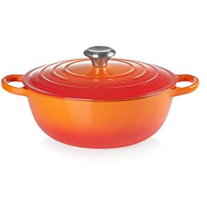 LE CREUSET Signature Soup Pot 26cm Flame SS Knob LE CREUSET Signature Soup Pot 26cm Flame SS Knob