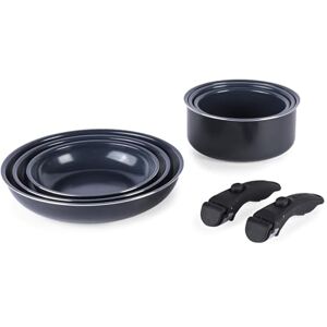 Russell Hobbs RH03321EU7 Smart Clip Pot and Pan Set – 8 Piece Ceramic Non-Stick Frying Pans & Saucepans with 2 Detachable Handles, Stackable Design, PFAS-Free, Induction Oven Safe, Marine, Navy Blue Russell Hobbs RH03321EU7 Smart Clip Pot and Pan Set – 8 Piece Ceramic Non-Stick Frying Pans & Saucepans with 2 Detachable Handles, Stackable Design, PFAS-Free, Induction Oven Safe, Marine, Navy Blue