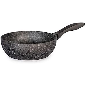H&H Stone Grey Aluminium Wok with Non Stick Stone Coating, 20 cm, Induction H&H Stone Grey Aluminium Wok with Non Stick Stone Coating, 20 cm, Induction