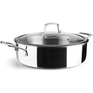 LACOR 60888 – Trichef Low Saucepan, 5 L, 28 cm, 18/10 Stainless Steel Trichef Saucepan with Handles and Knob in Cast Steel, Suitable for Induction, Oven and Dishwasher Safe LACOR 60888 – Trichef Low Saucepan, 5 L, 28 cm, 18/10 Stainless Steel Trichef Saucepan with Handles and Knob in Cast Steel, Suitable for Induction, Oven and Dishwasher Safe