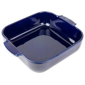 Peugeot Square Ceramic Baking Dish 28 cm (Handles Included) x 23.7 cm x 7.2 cm Capacity: 2.7 L 10 Year Guarantee Made In France Blue Colour Peugeot Square Ceramic Baking Dish 28 cm (Handles Included) x 23.7 cm x 7.2 cm Capacity: 2.7 L 10 Year Guarantee Made In France Blue Colour