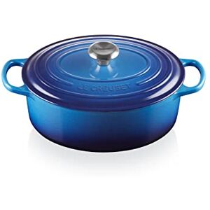 LE CREUSET Signature Enamelled Cast Iron Oval Casserole Dish With Lid, 29 cm, 4.7 Litre, Azure, 21178292202430 LE CREUSET Signature Enamelled Cast Iron Oval Casserole Dish With Lid, 29 cm, 4.7 Litre, Azure, 21178292202430