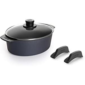 Woll Diamond Lite Roasting Dish with Glass Lid and Silicone Handles in Box Inductive, 27 x 22 cm, 9.5 cm High, 3.0 litres, with 2 Moulded Lifting Handles Suitable for All Cookers Oven-Safe Woll Diamond Lite Roasting Dish with Glass Lid and Silicone Handles in Box Inductive, 27 x 22 cm, 9.5 cm High, 3.0 litres, with 2 Moulded Lifting Handles Suitable for All Cookers Oven-Safe