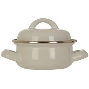 Premier Porter Mini Casserole Dish with Lid, Wide Handles, Enamel, 0.4 litres White Premier Porter Mini Casserole Dish with Lid, Wide Handles, Enamel, 0.4 litres White