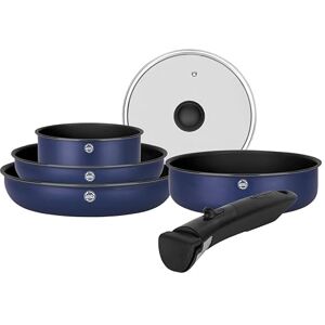 Sitram 716978 Cookware Set Recycled Aluminium Blue 6 Pieces: 1 Removable Handle, 1 Saucepan Diameter 18 cm, 2 Frying Pans Diameter 22.26 cm, 1 Sauté Pan Diameter 24 cm, 1 Lid – Suitable for All Heat Sitram 716978 Cookware Set Recycled Aluminium Blue 6 Pieces: 1 Removable Handle, 1 Saucepan Diameter 18 cm, 2 Frying Pans Diameter 22.26 cm, 1 Sauté Pan Diameter 24 cm, 1 Lid – Suitable for All Heat