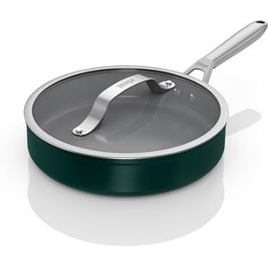 Ninja ZEROSTICK Ceramic Pro 26 cm Sauté Pan with Glass Lid, Scratch Resistant, Made PTFE-Free, All Hob Compatible, Green, CW30126UKGN Ninja ZEROSTICK Ceramic Pro 26 cm Sauté Pan with Glass Lid, Scratch Resistant, Made PTFE-Free, All Hob Compatible, Green, CW30126UKGN