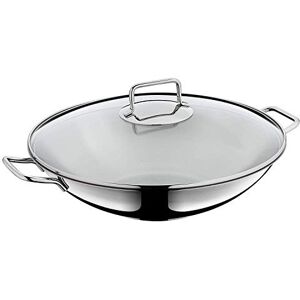 WMF Macao Induction Wok Set, 2 Pieces, Wok Pan 36 cm with Glass Lid, Polished Cromargan Stainless Steel, Uncoated WMF Macao Induction Wok Set, 2 Pieces, Wok Pan 36 cm with Glass Lid, Polished Cromargan Stainless Steel, Uncoated